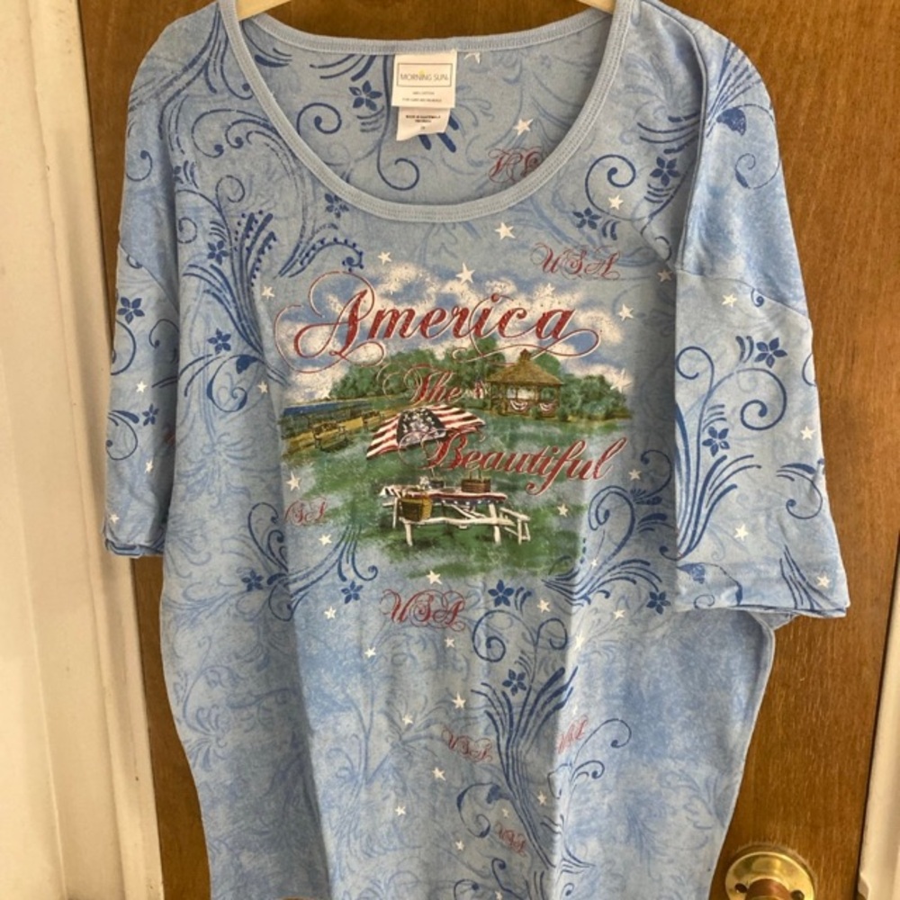 Morning sun  100% cotton patriotic T-shirt
